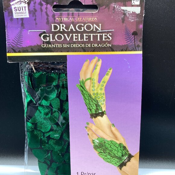 Suit Yourself Emerald Green Dragon Glovelettes 1 Pair - Picture 2 of 3
